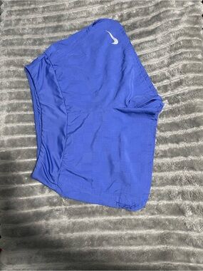 Nike Blue Women's Running Shorts with White Swoosh
